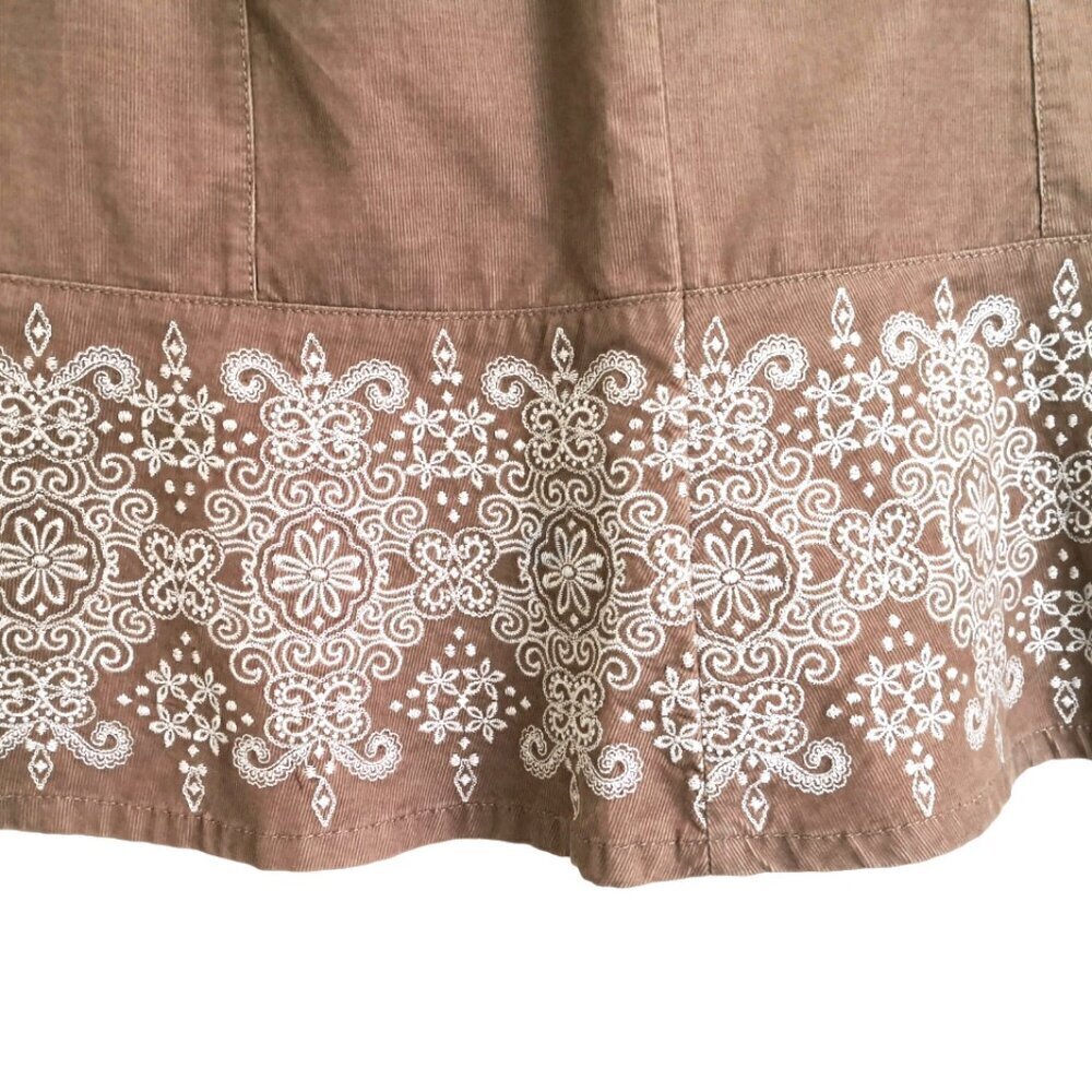 Vintage Ann Taylor ‎ Corduroy Embroidered Skirt Size 8 - Picture 2 of 4